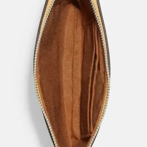 NWT Coach Corner Zip Zodiac Wristlet In Canvas Leather With Gemini CF535 - Picture 3 of 4